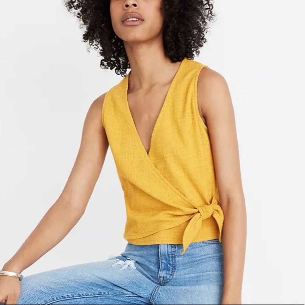 Madewell Texture & Thread Wrap-Tie Tank Top